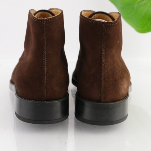 TODS Mens Chukka Boots Size 10 Brown Suede Lace Up Plain Toe Comfy Dress Shoes - Picture 7 of 13